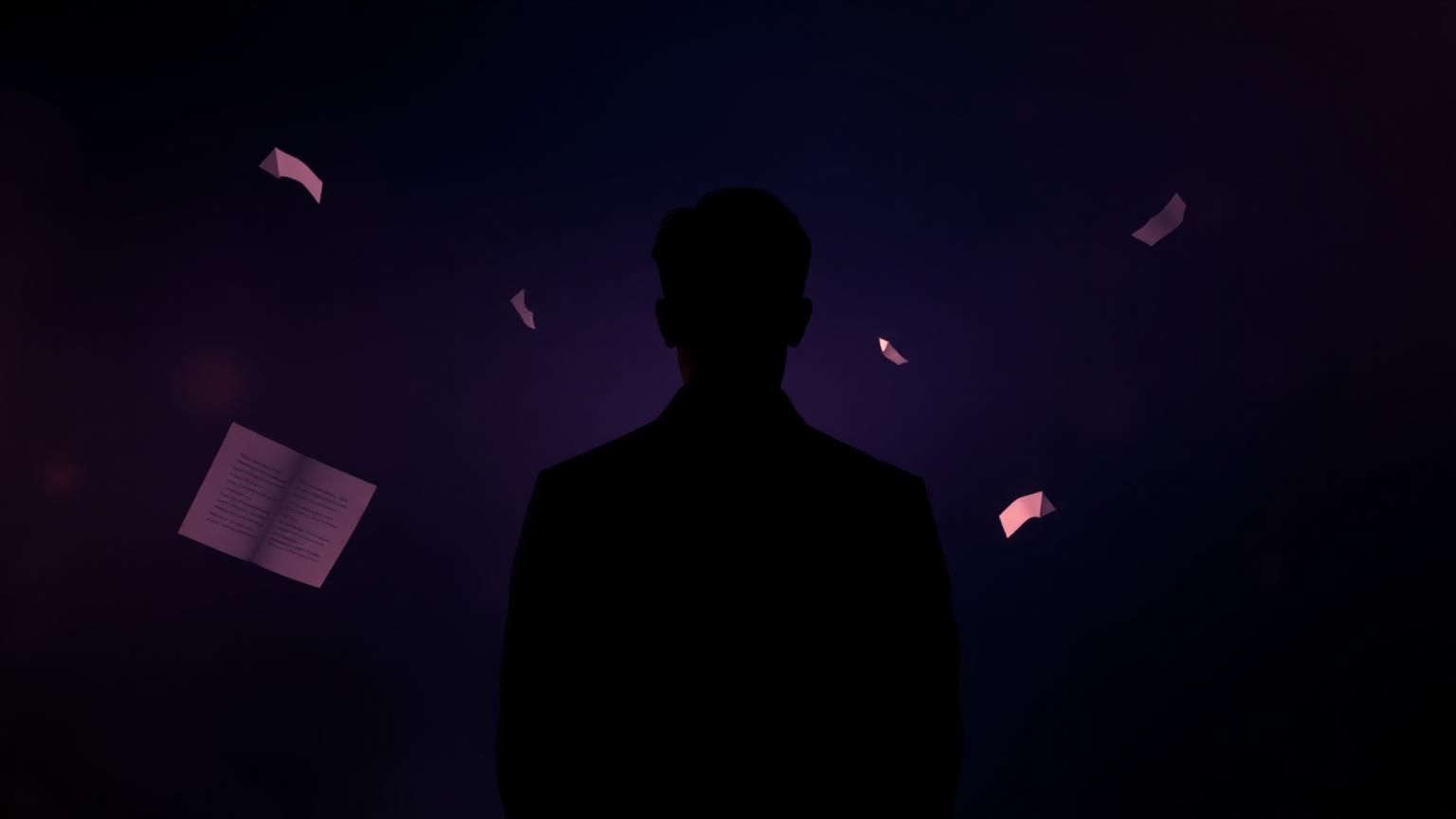 Editorial illustration of a founder fading into digital silence with floating fragments of unfinished content